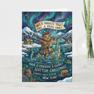 Wild Haggis Yule Scottish Christmas Card