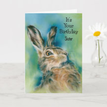 Wild Hare Exuberance Pastel Art Custom Birthday