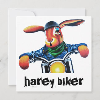 Wild hare, riding a motor cycle in leather