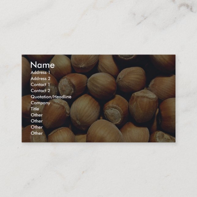 Wild hazelnut business card (Front)