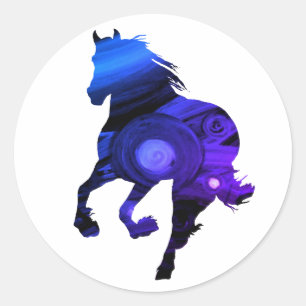 Wild Heart , Blue Horse Sticker