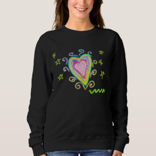 Wild Heart Colourful Abstract Wearable Art Sweatshirt