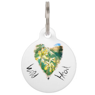Wild Heart Yellow Primula Pet Tag