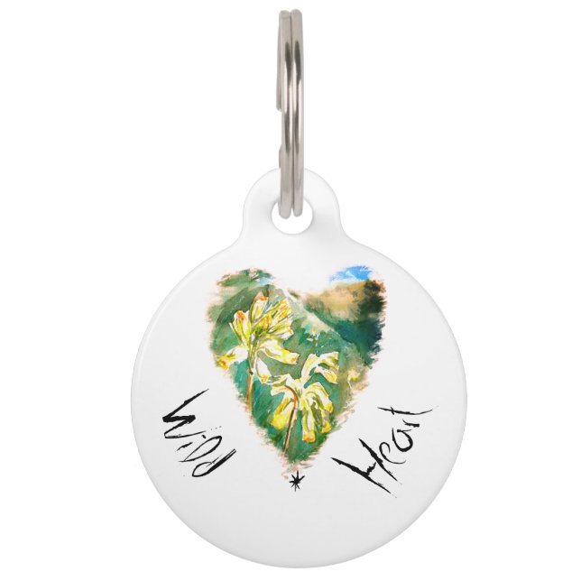 Wild Heart Yellow Primula  Pet Tag (Front)