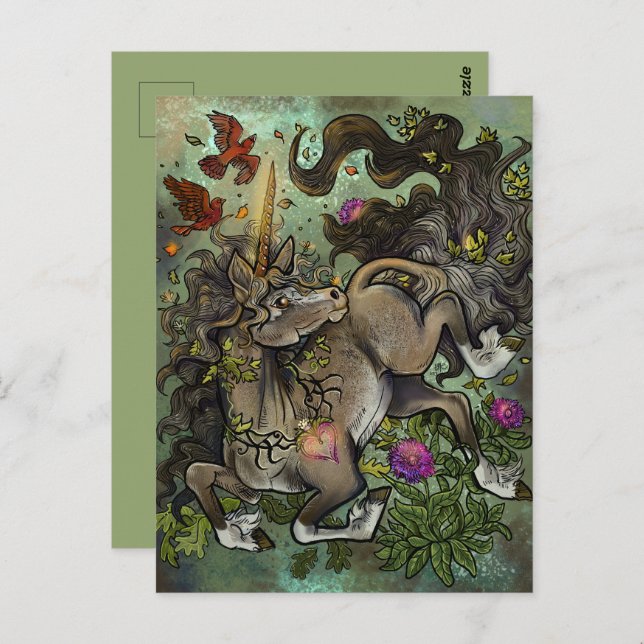 Wild Hearted Unicorn Postcard (Front/Back)