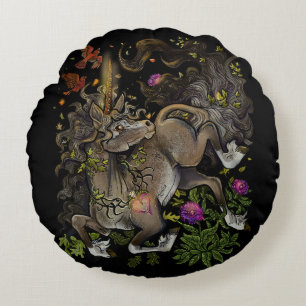 Wild Hearted Unicorn Round Cushion