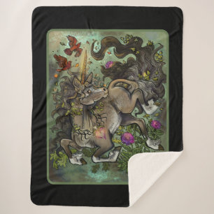 Wild Hearted Unicorn Sherpa Blanket