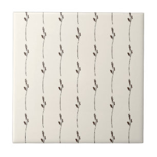 Wild Herb Ceramic Tile Brown Cream