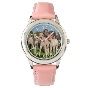 Wild Herd Grullo Dulmen Horses Foals -- dial-plate Watch