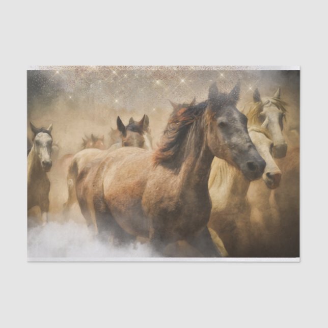 Wild Herd of Horses Decoupage Tissue Paper (Front)