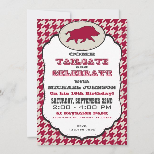 Wild Hog Birthday Invitation (Front)