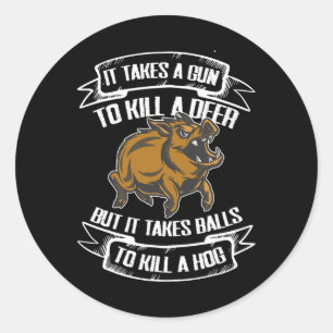 Wild Hog Hunting Boar Hunting  Classic Round Sticker