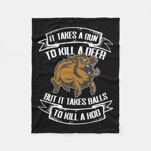 Wild Hog Hunting Boar Hunting  Fleece Blanket (Front)