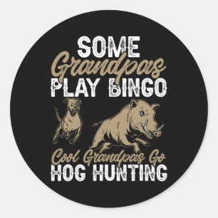 Wild Hog Hunting Dad Grandpa Boar Hunting  Classic Round Sticker
