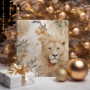 Wild Holidays Safari Lion Christmas  Wrapping Paper