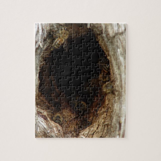 Wild Honey Bees in a Hollow Tree Jigsaw Puzzle (Vertical)