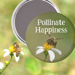 Wild Honeybee Happiness Photographic Bee Magnet