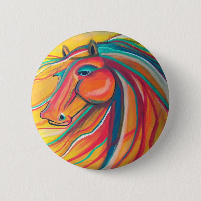 Wild Horse 6 Cm Round Badge (Front)