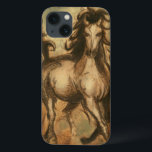 Wild Horse and Warm Colours iPhone 13 Case<br><div class="desc">Ethan Harper is known for his abstract paintings. He likes painting horses and landscapes and this picture is no exception. The sharpness of the ink used on of the wild horse blends perfectly with warm colours in the background.</div>