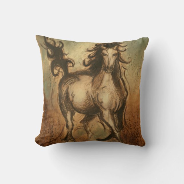 Wild Horse and Warm Colours Cushion (Front)