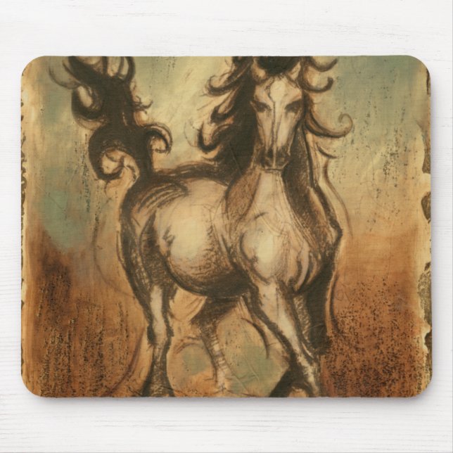 Wild Horse and Warm Colours Mouse Pad (Front)