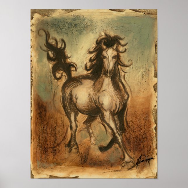 Wild Horse and Warm Colours Poster (Front)