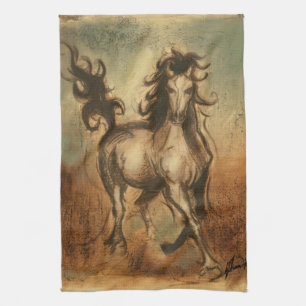 Wild Horse and Warm Colours Tea Towel
