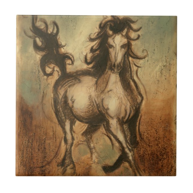 Wild Horse and Warm Colours Tile (Front)
