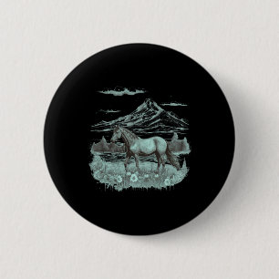 Wild Horse Art Portrait Horseback Riding Vintage G 6 Cm Round Badge