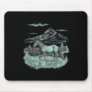 Wild Horse Art Portrait Horseback Riding Vintage G Mouse Pad