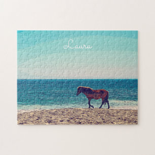 Wild Horse Beach Cute Personalised Jigsaw Puzzle