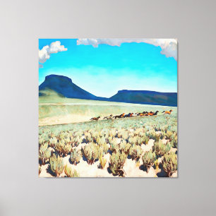 “Wild Horse Country” by Maynard Dixon Canvas Print