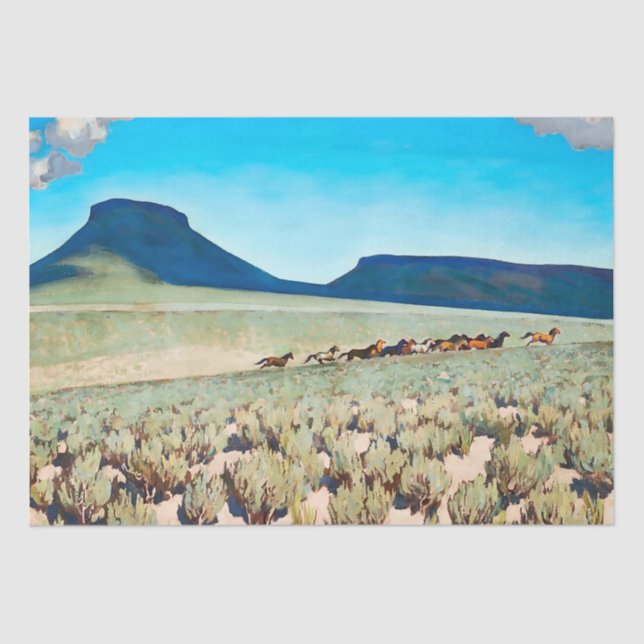 “Wild Horse Country” by Maynard Dixon Tissue Paper (Front)