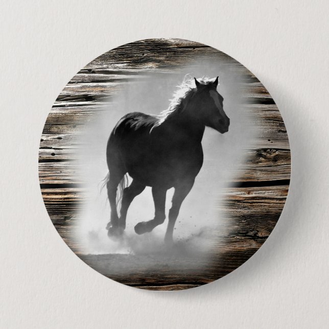 Wild Horse Galloping 7.5 Cm Round Badge (Front)