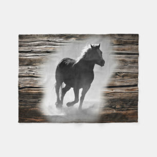 Wild Horse Galloping Fleece Blanket