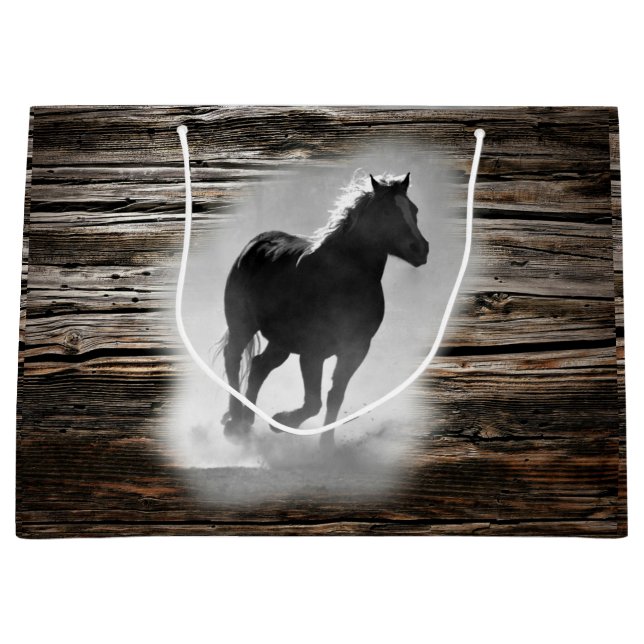 Wild Horse Galloping Large Gift Bag (Front)