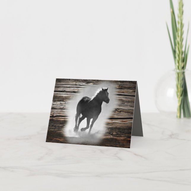 Wild Horse Galloping Note Card (Front)