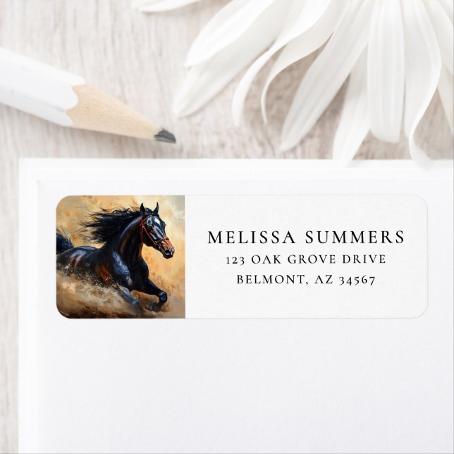 Wild Horse Galloping Return Address Return Address Label (Insitu)