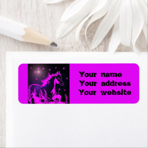 wild horse graphic, personalised return address label