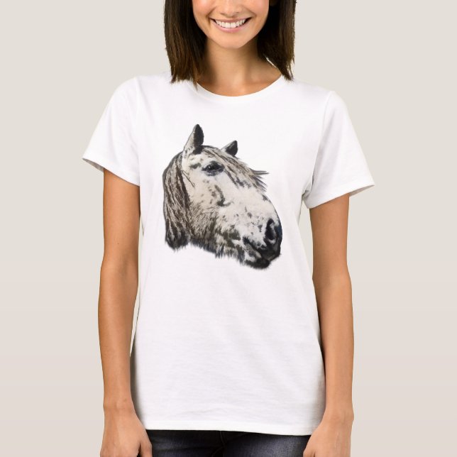 Wild Horse Head Portrait Horse Lover Ladies Top (Front)