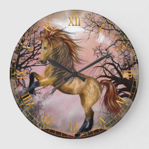 Wild Horse in the Woods Wall Clock