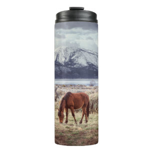 Wild horse: Nevada winter landscape. Thermal Tumbler