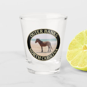 Wild Horse on Outer Banks Beaches, North Carolina Shot Glass