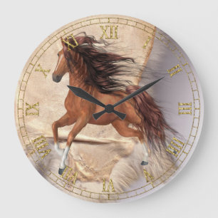 Wild Horse on Sheepskin  Wall Clock