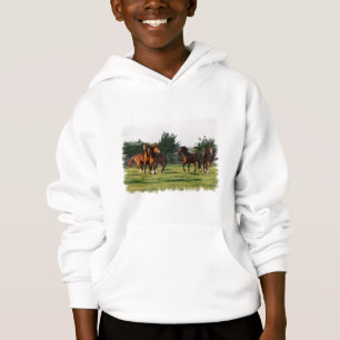 Wild Horse Roundup Hooded Kid's Sweatshirt