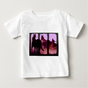 Wild Horse Roundup Triptych Baby T-Shirt