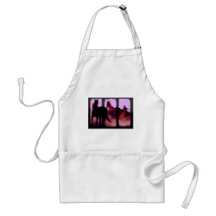 Wild Horse Roundup Triptych Standard Apron