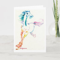 Wild Horse Spirit - Romping Horse Watercolor Card