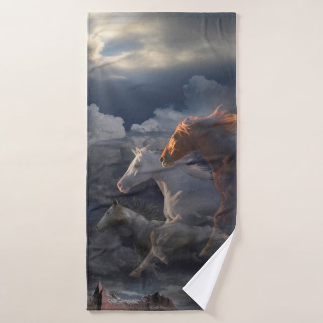 Wild Horse Spirits RUN TILL TOMORROW Bath Towel (Bath Towel)