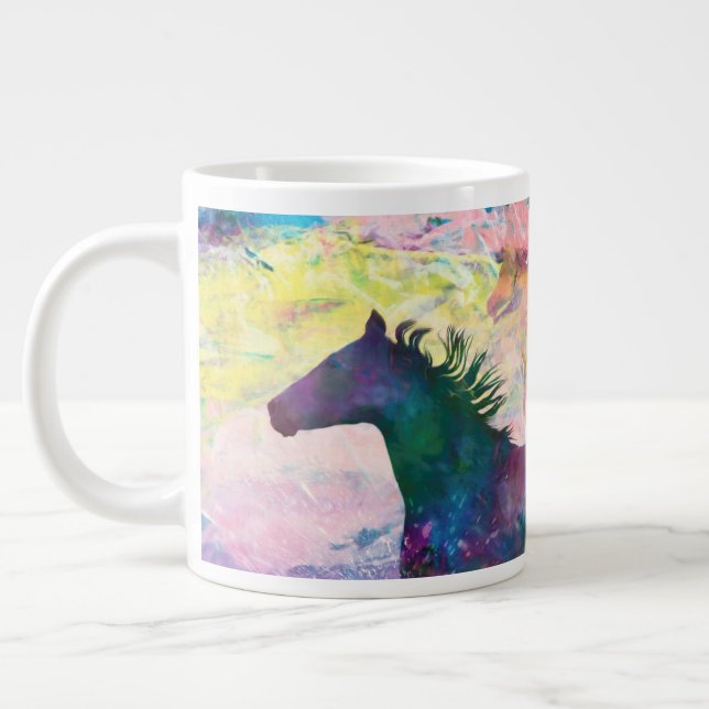 Wild Horse Spirits WE ARE THE LAND  Large Coffee Mug (Left)
